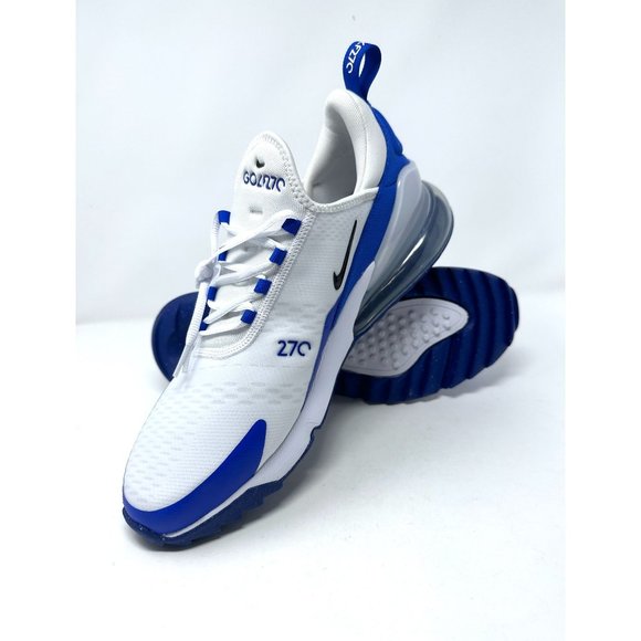 Nike Shoes Mens Nike Air Max 27 Golf Shoes White Blue Comfort
